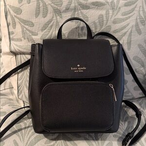 Kate Spade Black Textured Backpack
